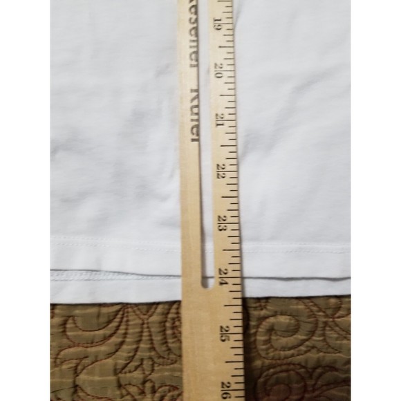 Levi's White Tee T Shirt Top Red Logo Graphic Short Sleeve Scoop Neck Sz Med - Picture 7 of 9